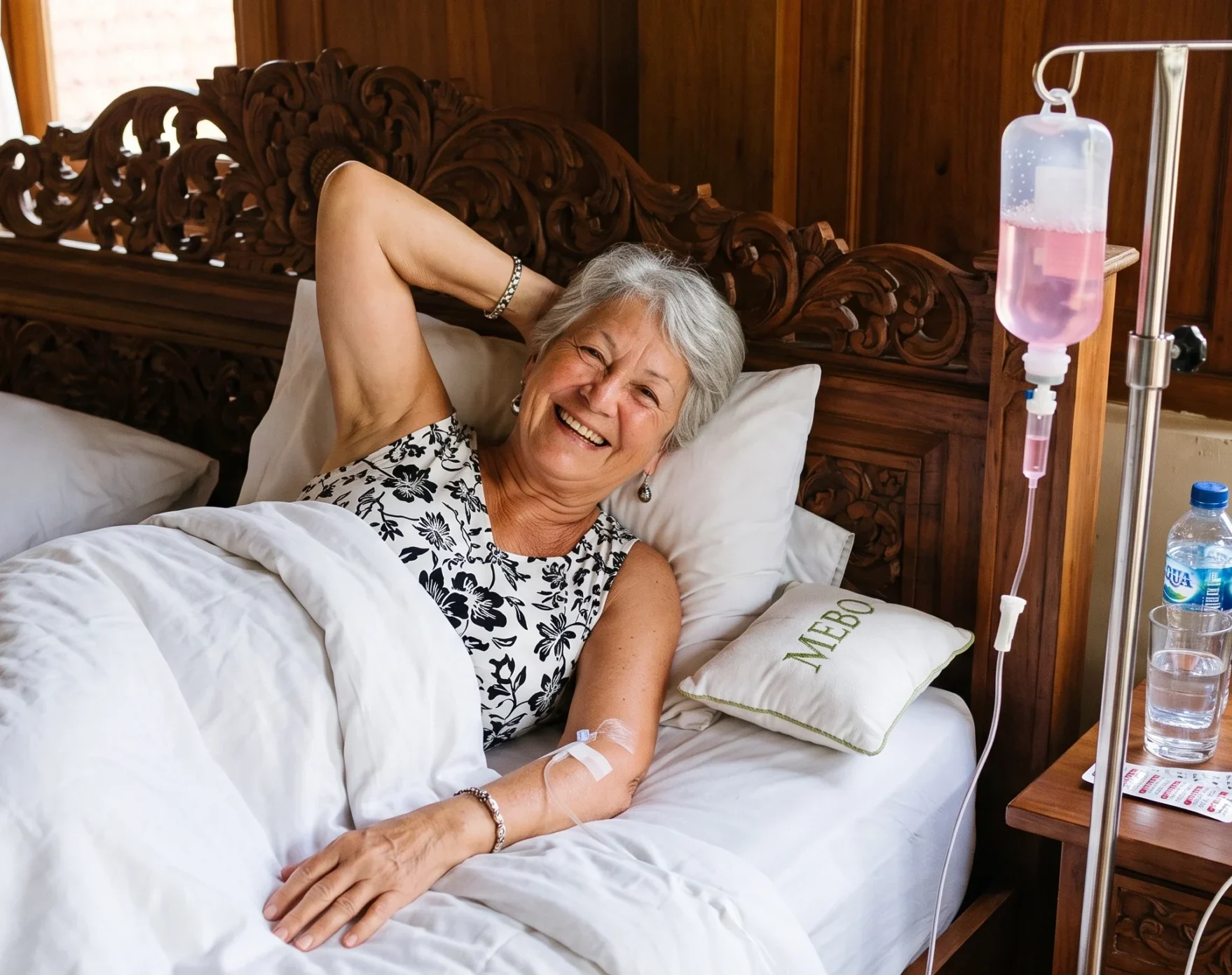 Hydration IV Drip in Bali by licensed doctor to restore fluids, electrolytes, and energy for dehydration caused by heat, travel, or exhaustion.